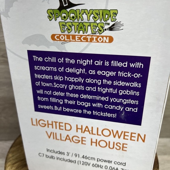 New Old Stock SPOOKYSIDE ESTATES LIGHTED HALLOWEEN VILLAGe House GHOUL Mortuary - Picture 3 of 14
